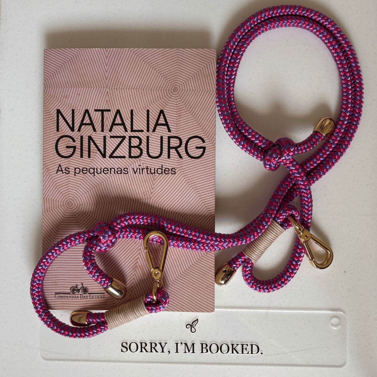 BOOKMARK "SORRY, I'M BOOKED" WITH NAUTICAL ROPE HANDLE
