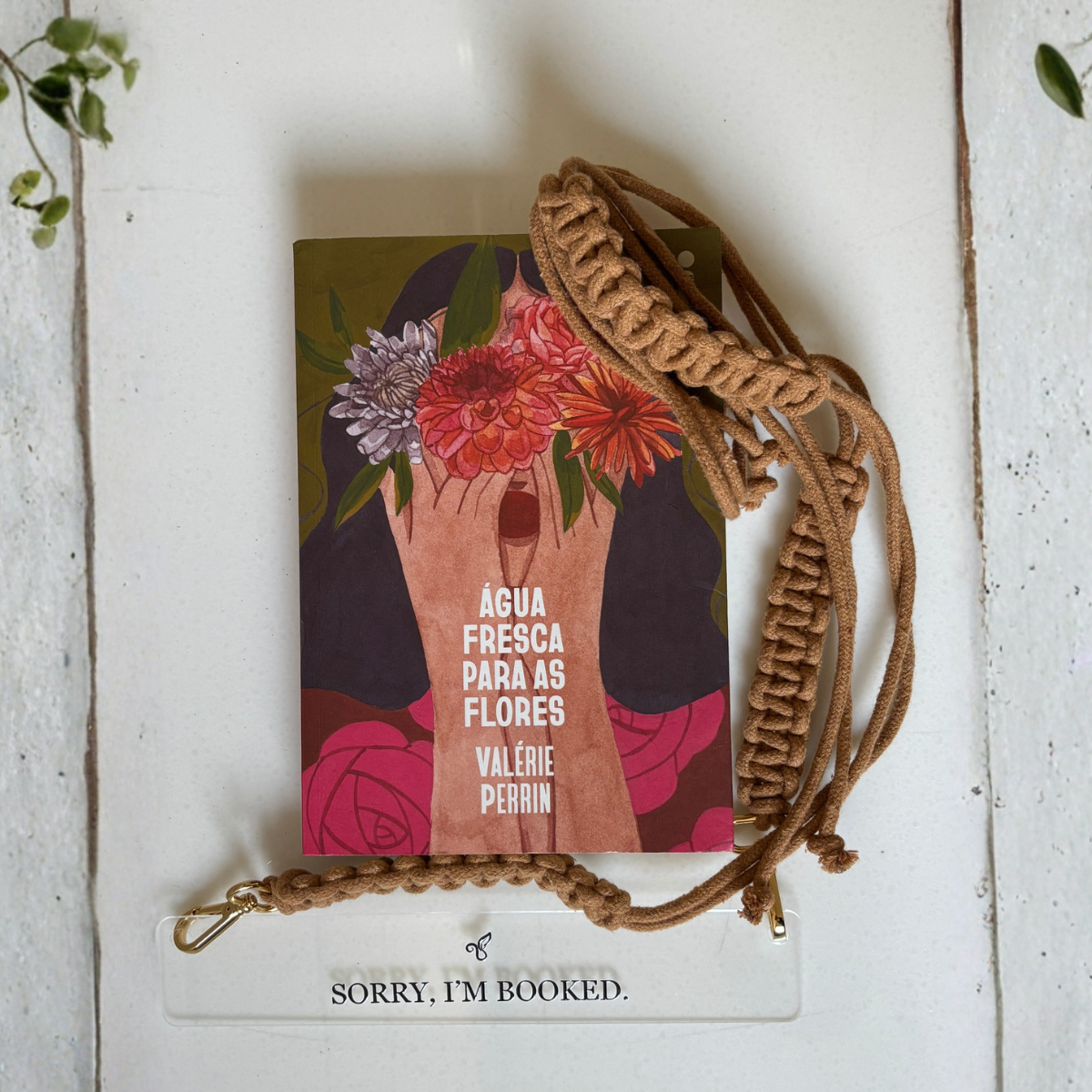 BOOKMARK "SORRY, I'M BOOKED" WITH MACRAME STRAP